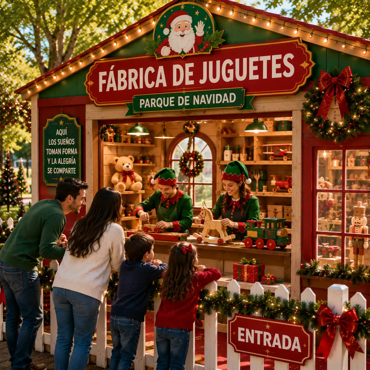 Familia en la Fábrica de Juguetes
